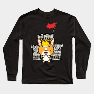 Funny corgi is the king of the castle Long Sleeve T-Shirt